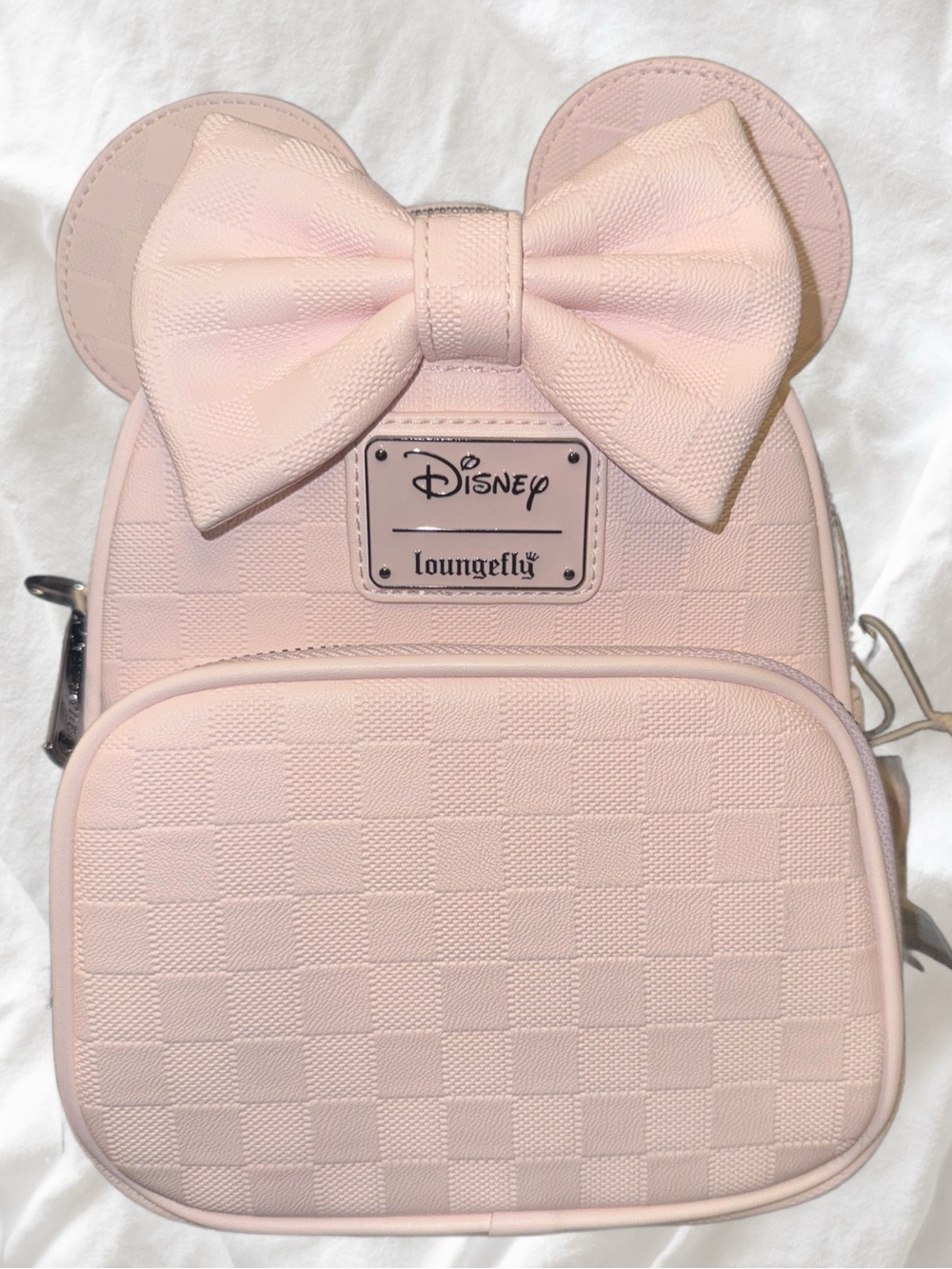 Disney Minnie Mouse Checkered Texture Convertible Mini Backpack & Crossbody Bag